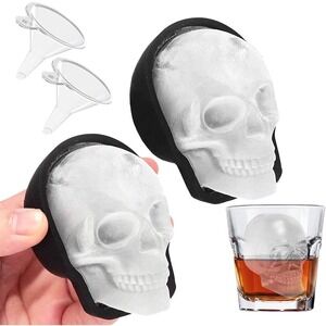 Black Skull Shaped Ice‎ Cube Tray Mold Silicone Fun Novelty Drink Party